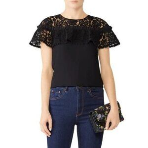 Draper James Black Lace Top